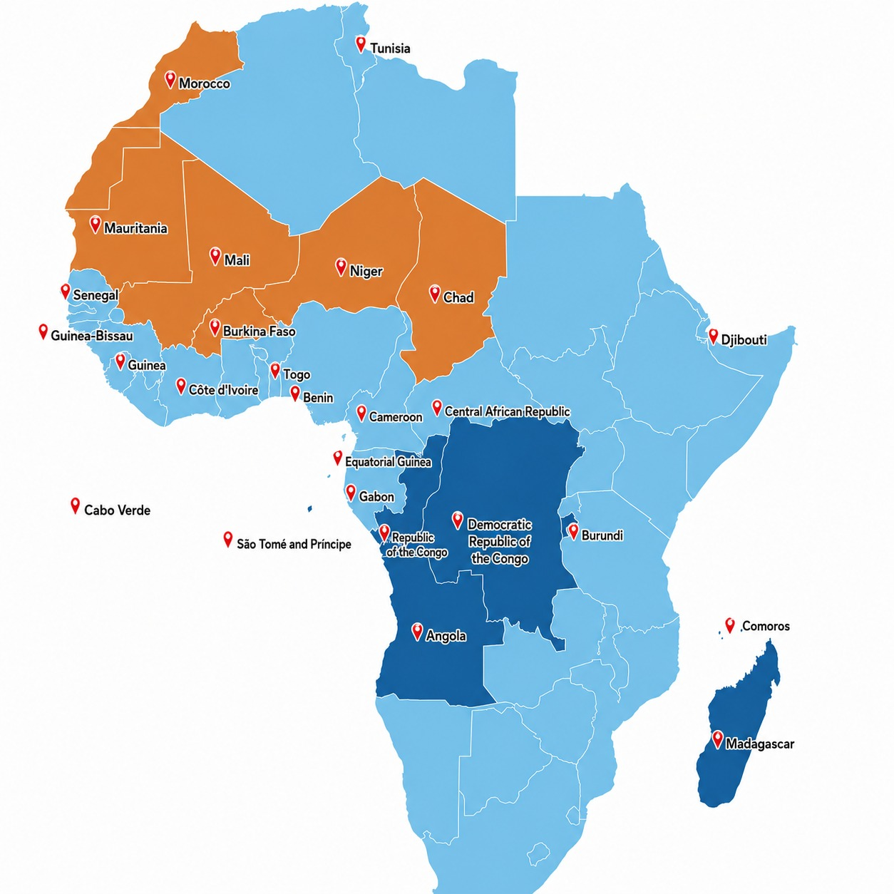 Présence EST en Afrique